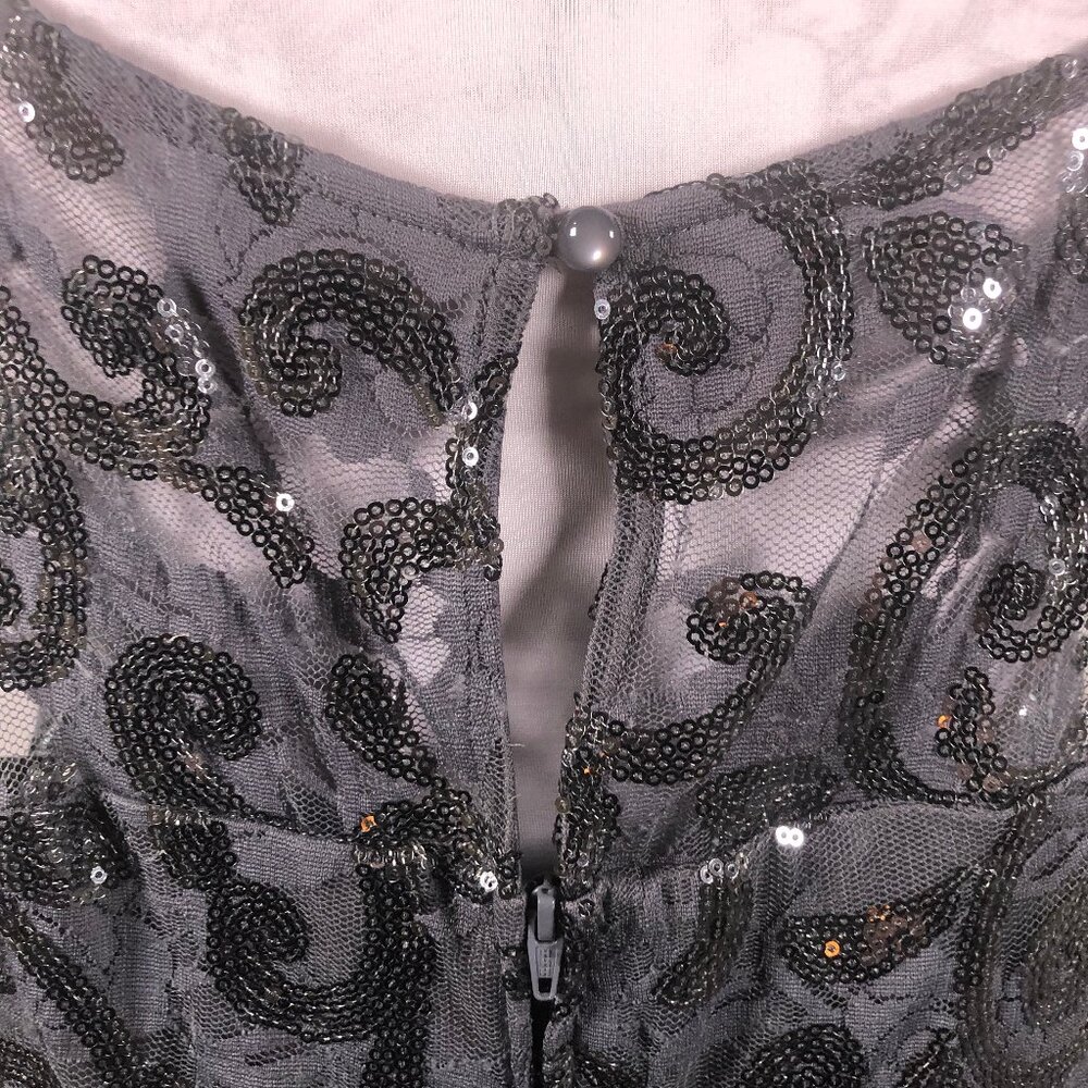 BCX Charcoal Sequin Overlay Party Dress – Size 16W – New w/ Tags - Picture 8 of 16